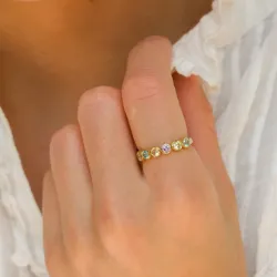 mehrfarbigem Zirkon Ring aus vergoldetem Sterlingsilber - Bubbly Twist