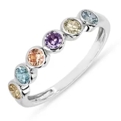 mehrfarbigem Zirkon Ring aus Silber - Bubbly Twist