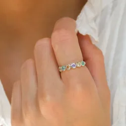 mehrfarbigem Zirkon Ring aus Silber - Bubbly Twist