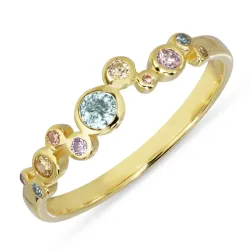 mehrfarbigem Zirkon Ring aus vergoldetem Sterlingsilber - Bubbly Twist