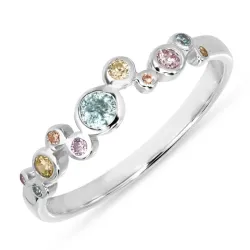 mehrfarbigem Zirkon Ring aus Silber - Bubbly Twist