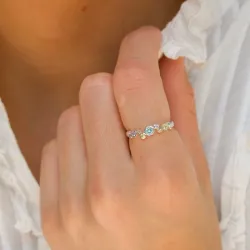 mehrfarbigem Zirkon Ring aus Silber - Bubbly Twist