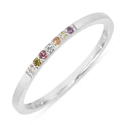 mehrfarbigem Zirkon Ring aus Silber