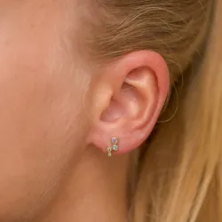 mehrfarbigen Zirkon Ohrstecker in vergoldetem Silber - Bubbly Twist