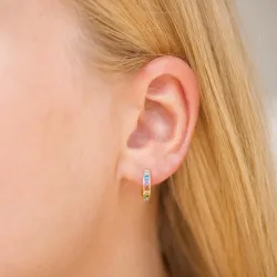 mehrfarbigen Zirkon Kreole in vergoldetem Silber