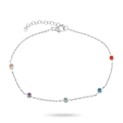 mehrfarbigem Zirkon Armband aus Silber