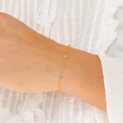 mehrfarbigem Zirkon Armband aus vergoldetem Sterlingsilber