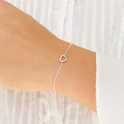 Herz mehrfarbigem Zirkon Armband aus Silber