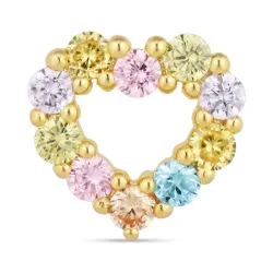 Herz mehrfarbigem Zirkon Anhänger aus vergoldetem Sterlingsilber