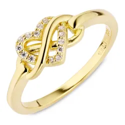 infinity Zirkon Ring aus vergoldetem Sterlingsilber