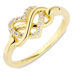 infinity Zirkon Ring aus vergoldetem Sterlingsilber