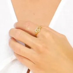 infinity Zirkon Ring aus vergoldetem Sterlingsilber