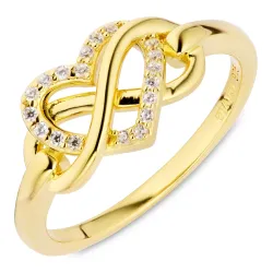 infinity Zirkon Ring aus vergoldetem Sterlingsilber