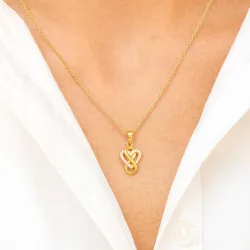 infinity Zirkon Anhänger aus vergoldetem Sterlingsilber