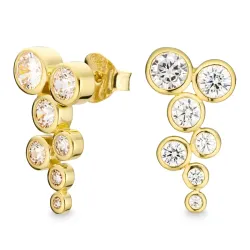 Zirkon Ohrringe in vergoldetem Silber - Bubbly Sparkle