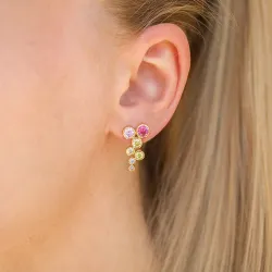 mehrfarbigem Zirkon Ohrringe in vergoldetem Silber - Bubbly Twist