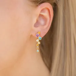 mehrfarbigem Zirkon Ohrringe in vergoldetem Silber - Bubbly Twist