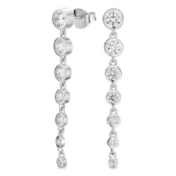 lange Zirkon Ohrringe in Silber - Bubbly Sparkle