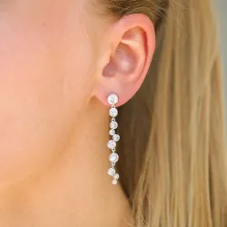 lange Zirkon Ohrringe in Silber - Bubbly Sparkle