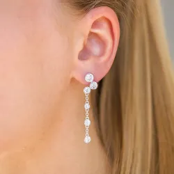 lange Zirkon Ohrringe in Silber - Bubbly Sparkle