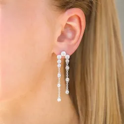 lange Zirkon Ohrringe in Silber - Bubbly Sparkle