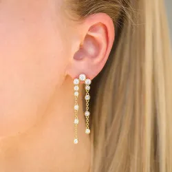 lange Zirkon Ohrringe in vergoldetem Silber - Bubbly Sparkle