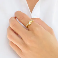 Zirkon Ring aus vergoldetem Sterlingsilber - Bubbly Sparkle