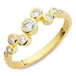 Zirkon Ring aus vergoldetem Sterlingsilber - Bubbly Sparkle