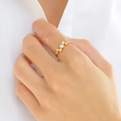 Zirkon Ring aus vergoldetem Sterlingsilber - Bubbly Sparkle