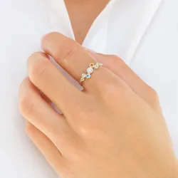 mehrfarbigem Zirkon Ring aus Silber - Bubbly Twist