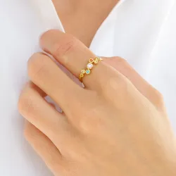 mehrfarbigem Zirkon Ring aus vergoldetem Sterlingsilber - Bubbly Twist