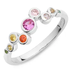 mehrfarbigem Zirkon Ring aus Silber - Bubbly Twist