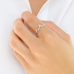 mehrfarbigem Zirkon Ring aus Silber - Bubbly Twist