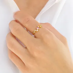 mehrfarbigem Zirkon Ring aus vergoldetem Sterlingsilber - Bubbly Twist