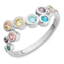 mehrfarbigem Zirkon Ring aus Silber - Bubbly Twist