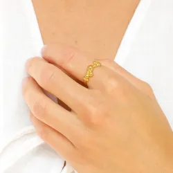 Kugel Ring aus vergoldetem Sterlingsilber - Bubbly Pure
