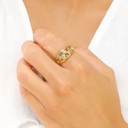 mehrfarbigem Zirkon Ring aus vergoldetem Sterlingsilber - Bubbly Twist