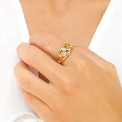 mehrfarbigem Zirkon Ring aus vergoldetem Sterlingsilber - Bubbly Twist