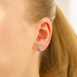 Herz infinity Ohrringe in Silber - Amoré