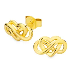 Herz infinity Ohrringe in vergoldetem Silber - Amoré