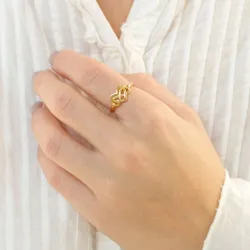 infinity Ring aus vergoldetem Sterlingsilber - Amoré