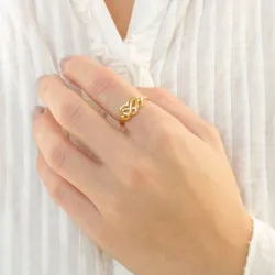 infinity Ring aus vergoldetem Sterlingsilber - Amoré