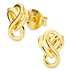 Herz infinity Ohrringe in vergoldetem Silber - Amoré