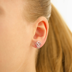 Herz infinity Ohrringe in Silber - Amoré