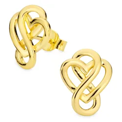 Herz infinity Ohrringe in vergoldetem Silber - Amoré