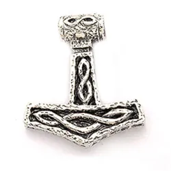 Thors Hammer Anhänger aus oxidiertem Sterlingsilber