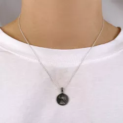 Jungfrau Sternzeichen Anhänger aus schwarzes rhodiniertes Silber