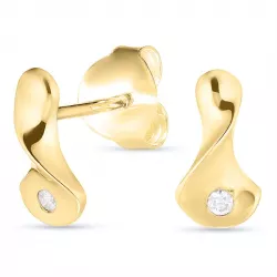 Diamantohrringe in vergoldetem Sterlingsilber mit Diamanten 