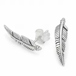 Lange Feder Ohrringe in Silber