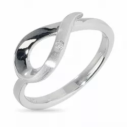 Elegant tropfenförmigen Ring in 925 Karat Silber 0,015 ct